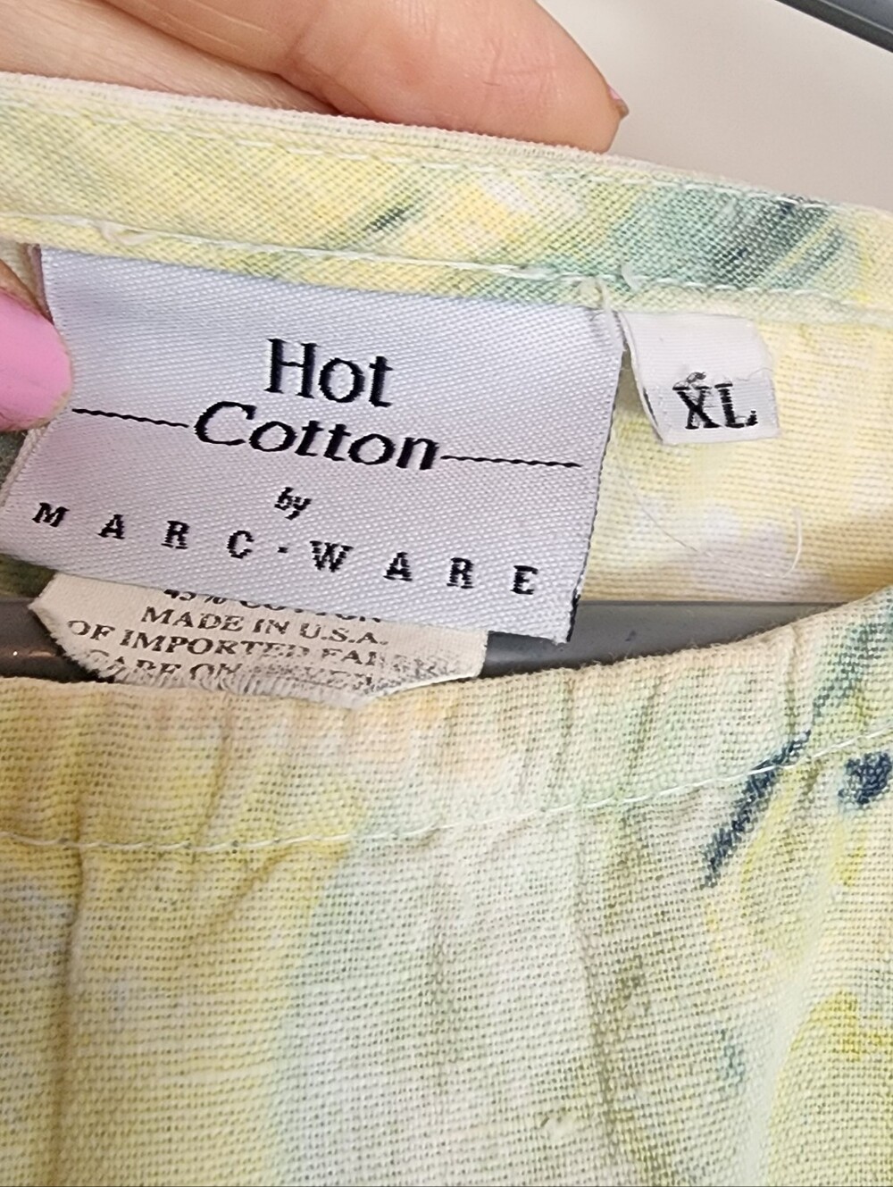 Hot Cotton by Marc Ware Linen/Cotton womens sx XL 3/4 length beachy shirt - Picture 3 of 8